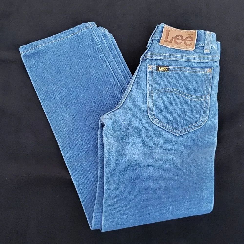 Vintage 1990s Bright Blue Lee Jeans Sz 10 Slim